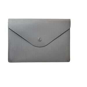 David Yurman Leather Envelope Pouch Clutch Taupe Wallet Mini Snap Closure